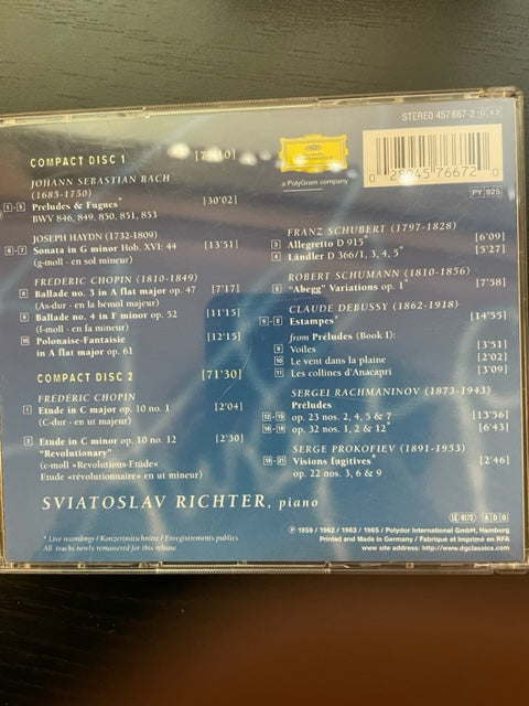 2 CD Sviatoslav Richter: Legendary Recordings 1959-65