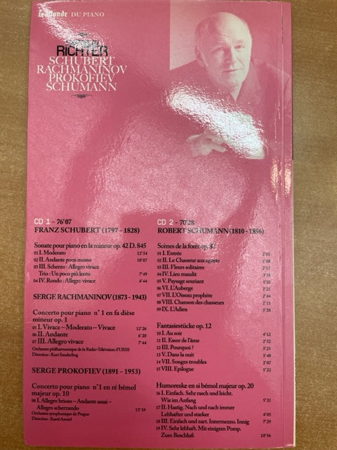 Sviatoslav Richter Schubert, Rachmaninov, Prokofiev, Schumann livret + 2CD