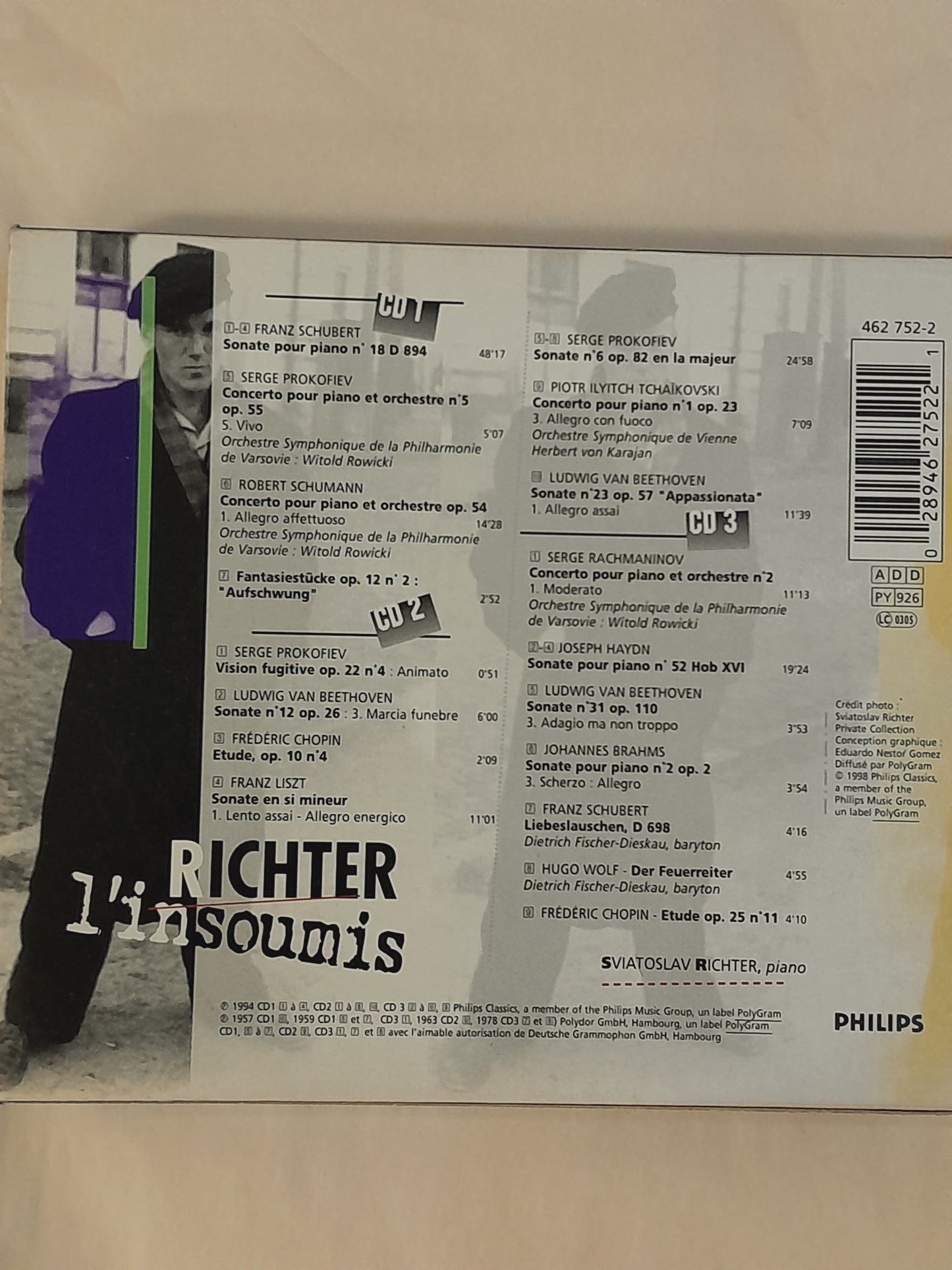 Coffret de 3 CD Richter l'insoumis - Les musiques du film de B.Monsaingeon