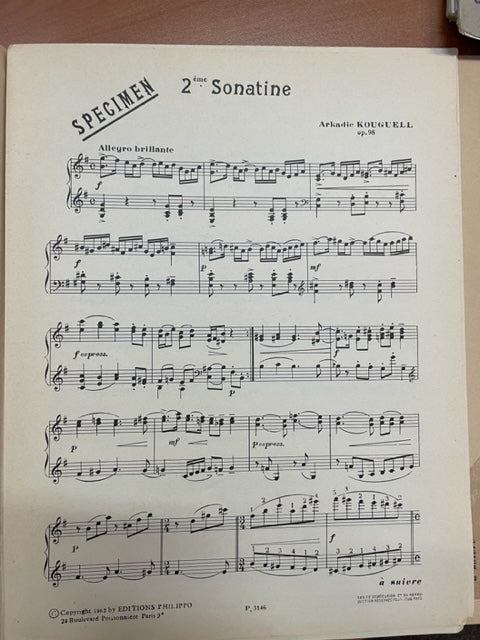 Kouguell Arkadie Scherzino partition pour flute et piano