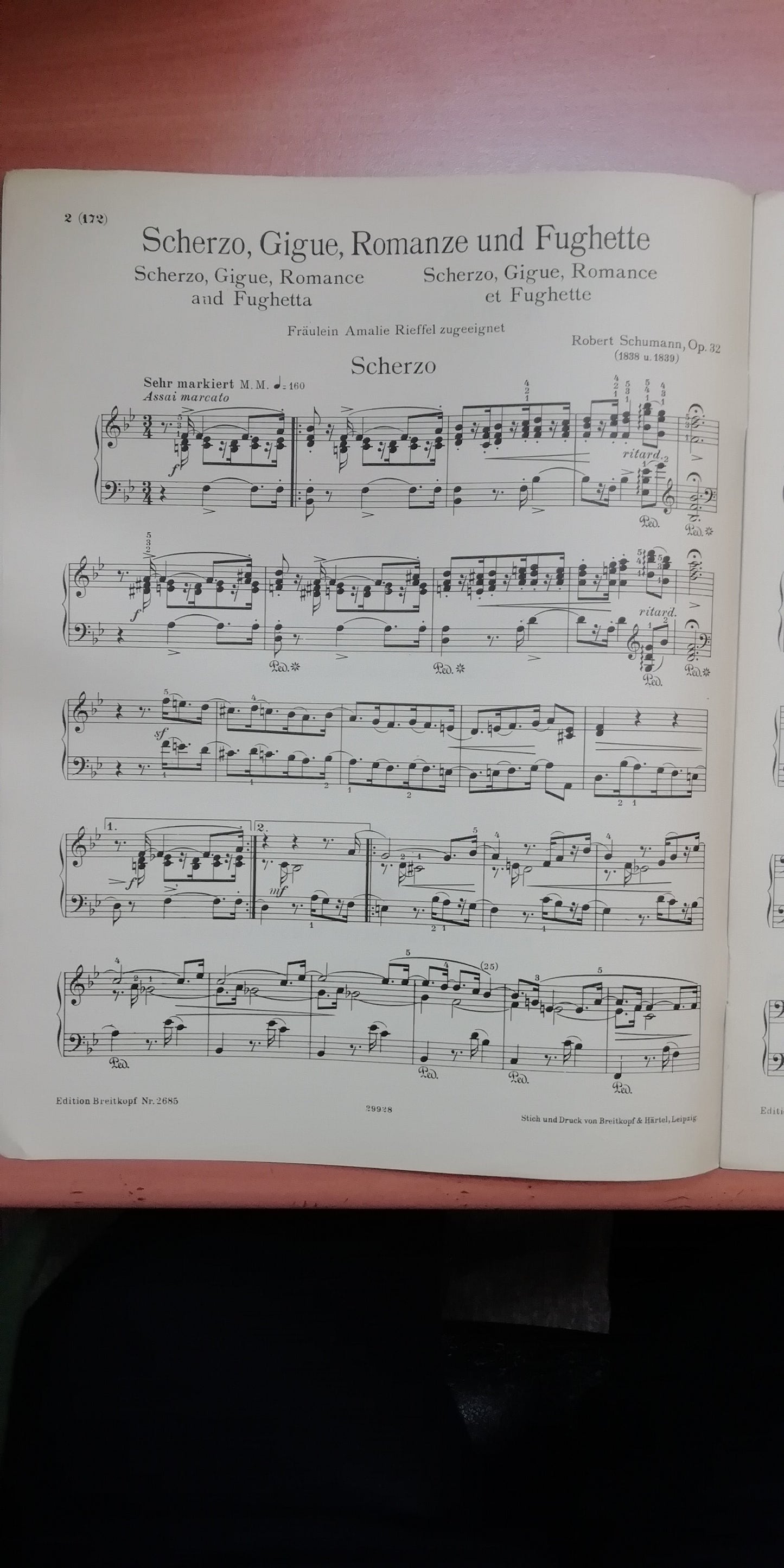 Robert Schumann Scherzo, Gigue, Romanze, Fughetta op. 32 partition piano