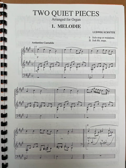 Partition de SCHYTTE Ludwig Two quiet pieces pour orgue