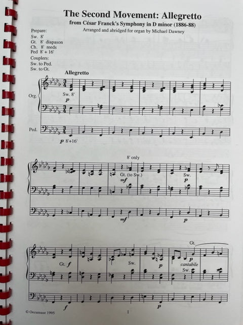 Partition de César FRANCK : Allegretto pour orgue (from Franck's Symphony in D minor)