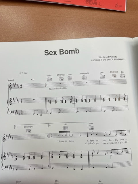 Partition de Tom JONES : Sex bomb piano chant guitare
