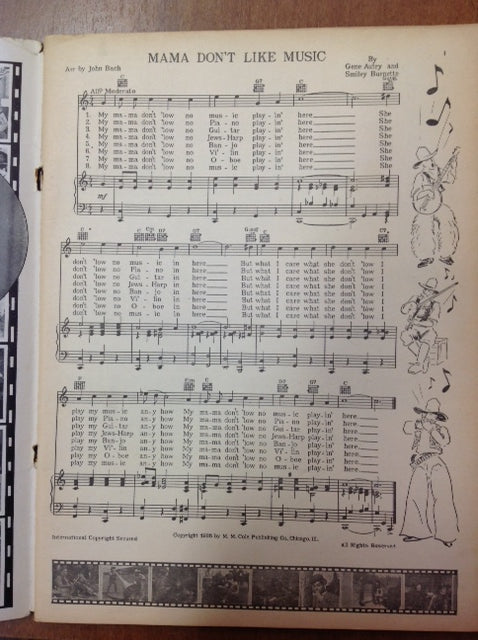 Smiley Burnette Cowboy and western songs partition pour chant et piano