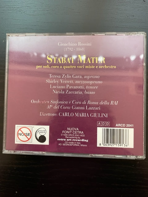CD Gioacchino Rossini Stabat Mater per soli, coro a quattro voci miste e orchestra
