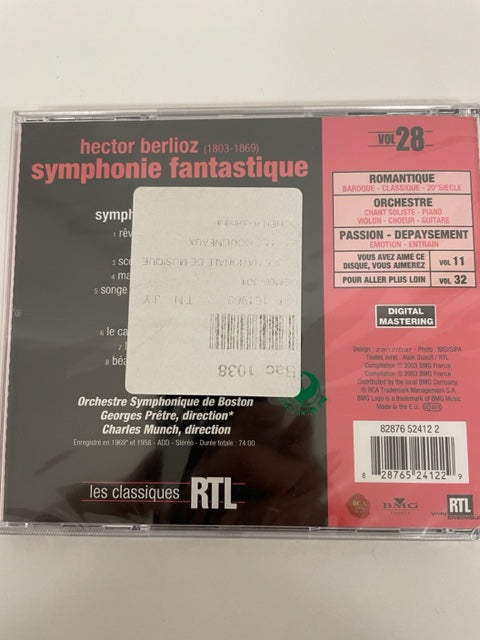CD Berlioz Symphonie fantastique ouvertures interprété par l'Orchestre symphonique de Boston