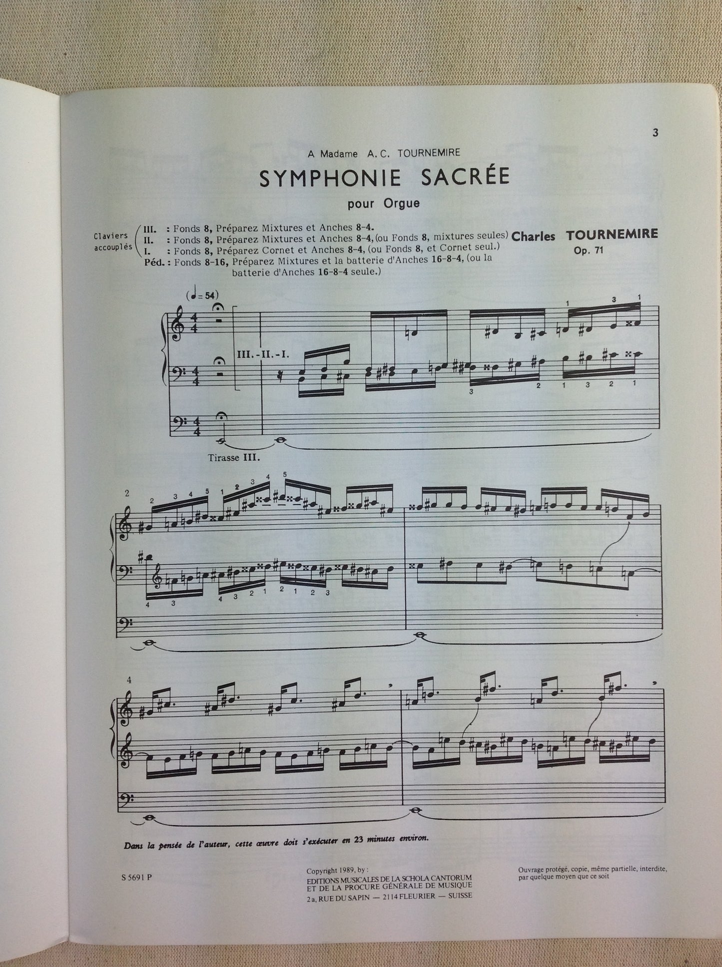 Charles Tournemire Symphonie sacrée partition pour orgue opus 71- 3000 partitions, livres et vinyles d'occasion en vente sur notre site internet gastonmusicclub.fr Gaston Music Store