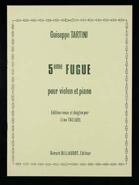 Tartini 5e Fugue partition pour Violon et Piano