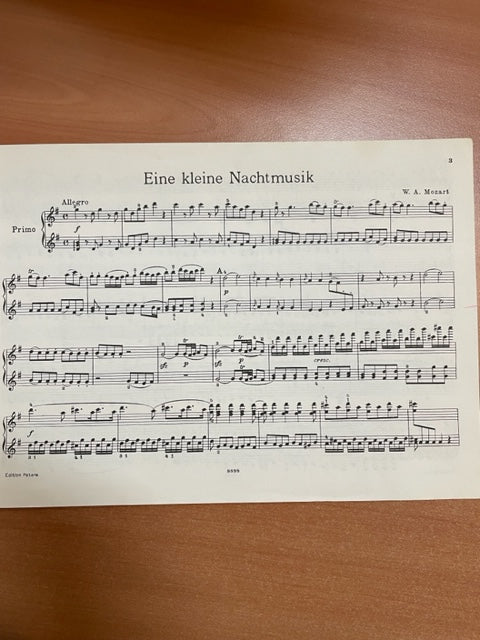 Mozart Serenade une petite musique de nuit KV 525 partition piano à 4 mains