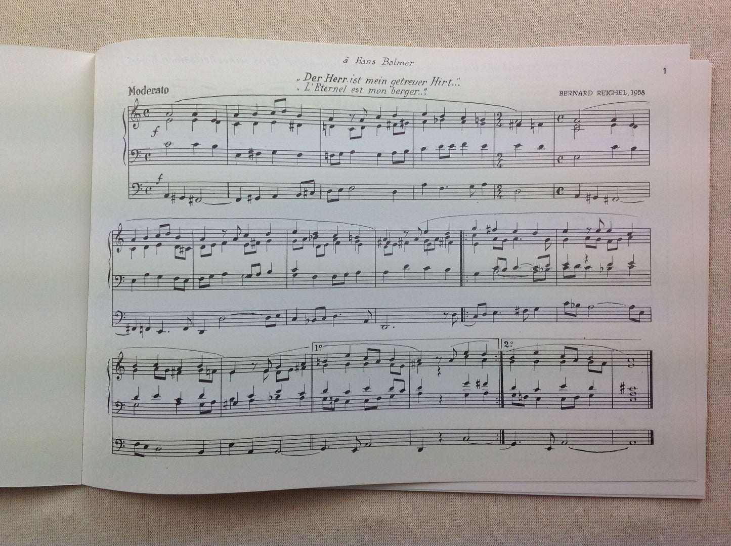 Bernard Reichel Variations pour orgue sur le Psaume 23 "Der Herr ist mein getreuer Hirt"