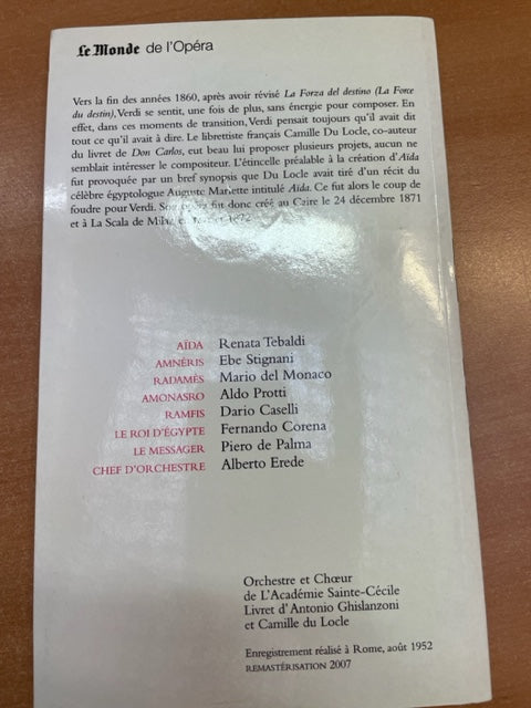 Giuseppe Verdi Aïda livret + 2 CD