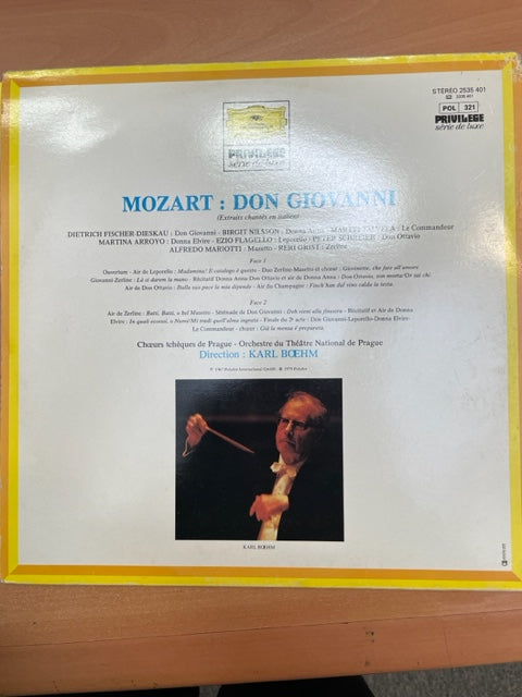 Vinyle 33 tours Mozart Don Giovanni - extraits chantés en italien