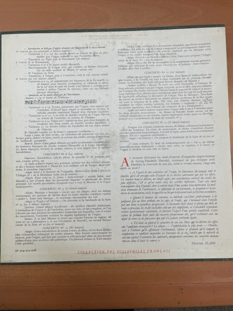 Vinyle Haendel Concertos pour orgue op. IV et VII (3 Vinyles) Marie-Claire Alain