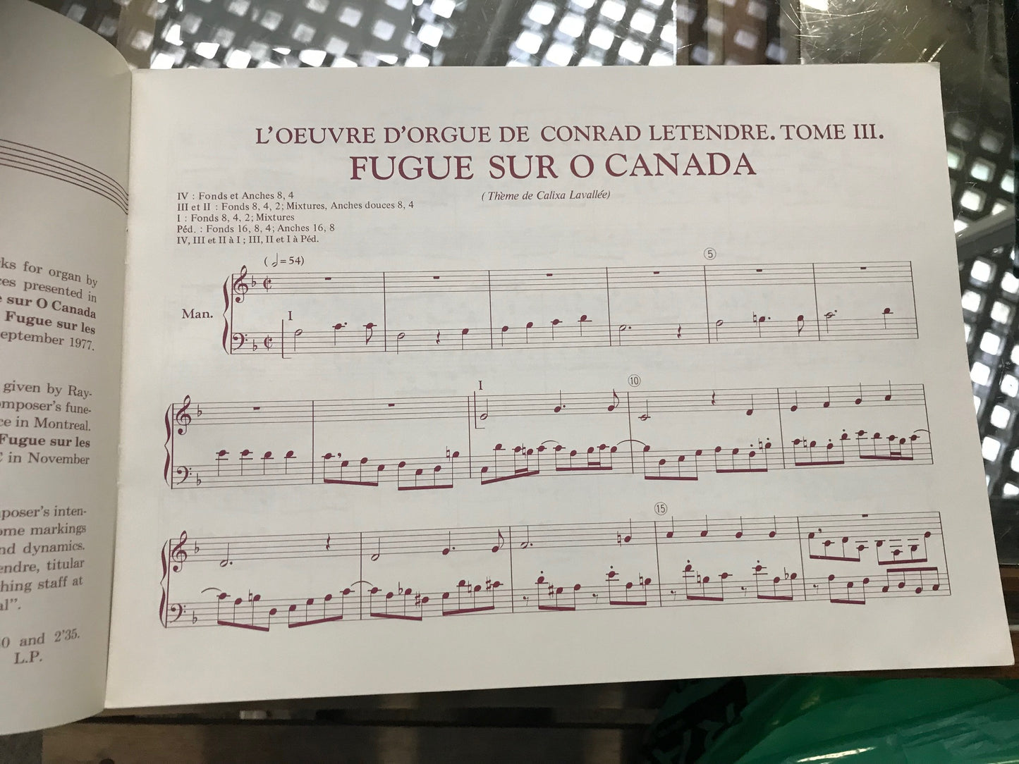 Conrad Letendre L'oeuvre d'orgue tome III 2 fugues et 1 Berceuse partition pour orgue