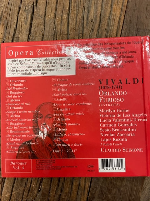 CD Antonio Vivaldi Orlando Furioso (extraits) avec livret