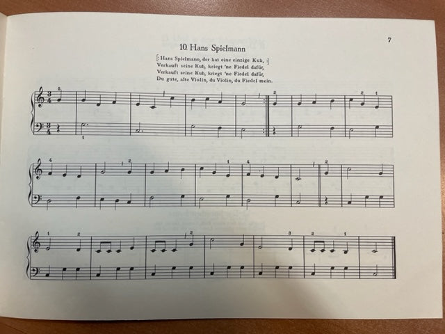 Partition piano Volkslied-Büchlein für Klavier cahier 1