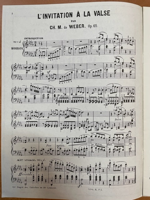 C.M.Weber invitation à la valse partition piano