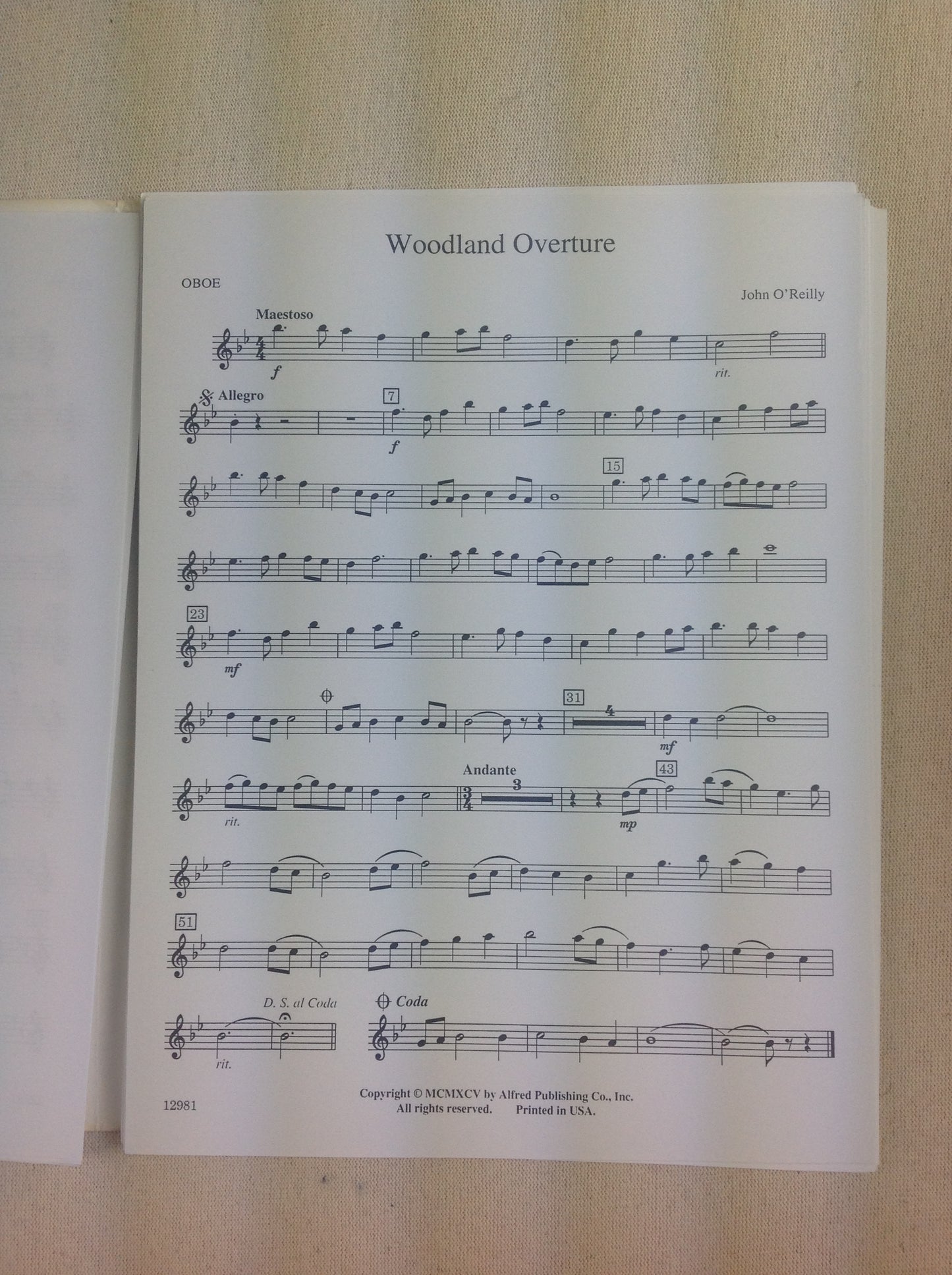 O'Reilly John Woodland Overture partition pour brass band