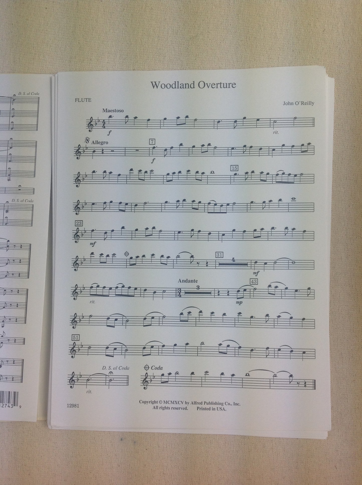 O'Reilly John Woodland Overture partition pour brass band
