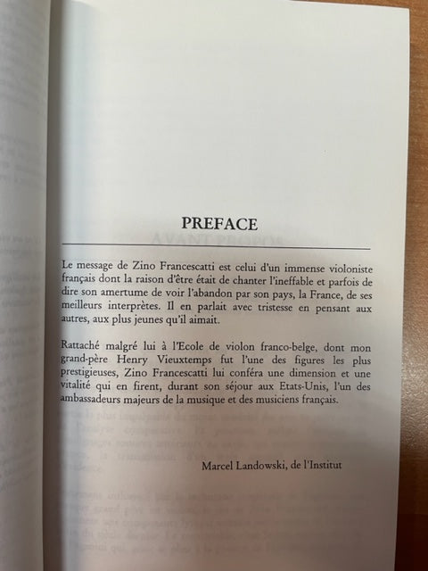 Zino Francescatti livre de C. de Couëssin- 3000 partitions, livres et vinyles d'occasion en vente sur notre site internet gastonmusicclub.fr Gaston Music Store