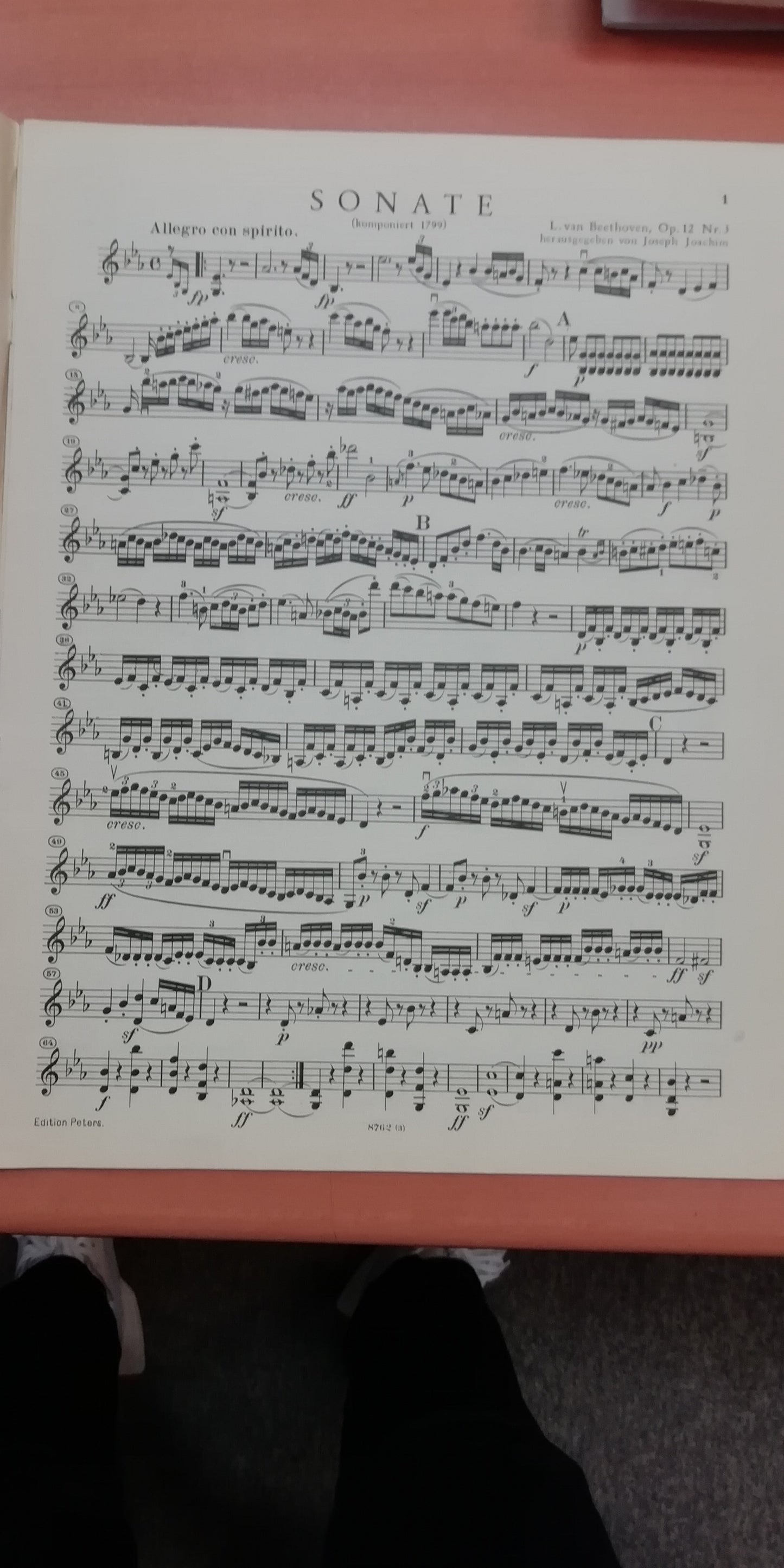 Beethoven Sonate violon et piano opus 12 n° 3 en mi b majeur