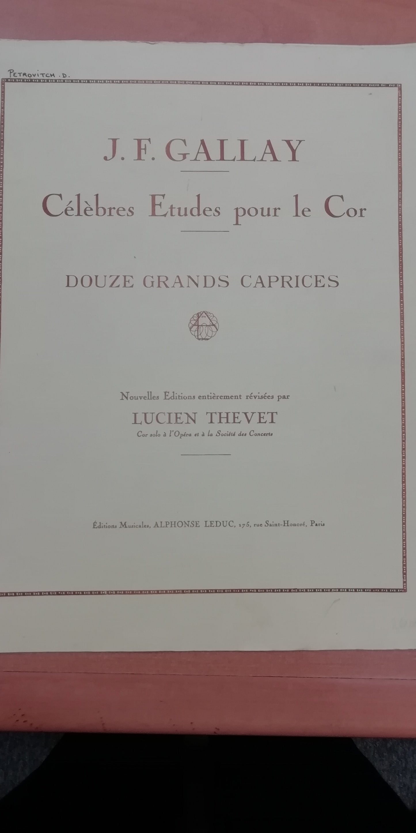 Gallay J. Célèbres études partition pour le cor seul - 12 grands caprices