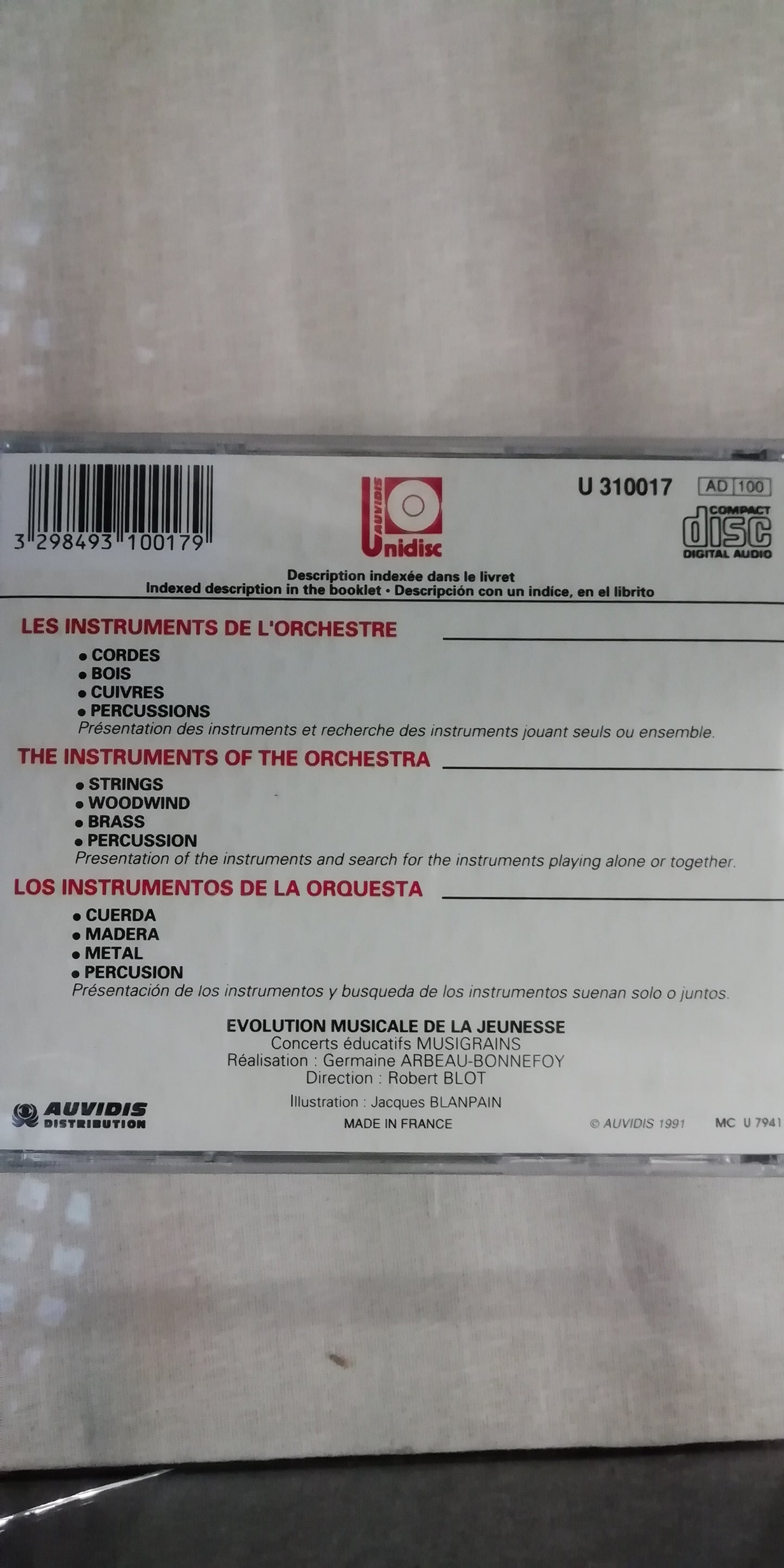 Les instruments de l'orchestre CD pédagogique