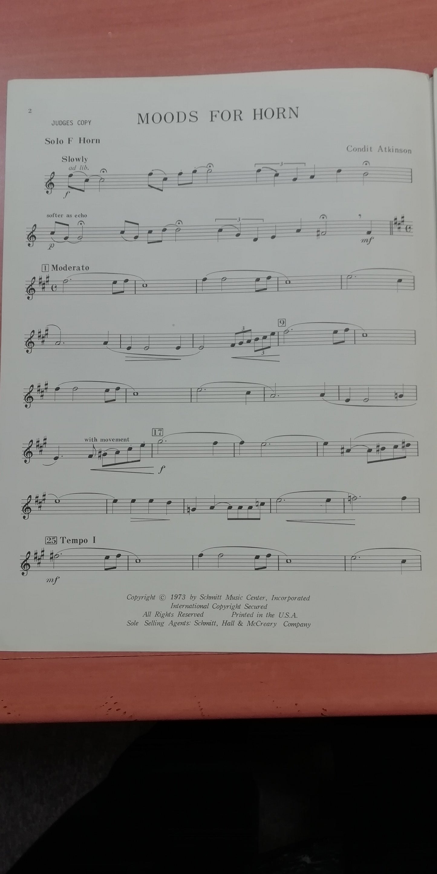 Atkinson Condit Moods for horn Tonal partition pour cor et piano grad 3