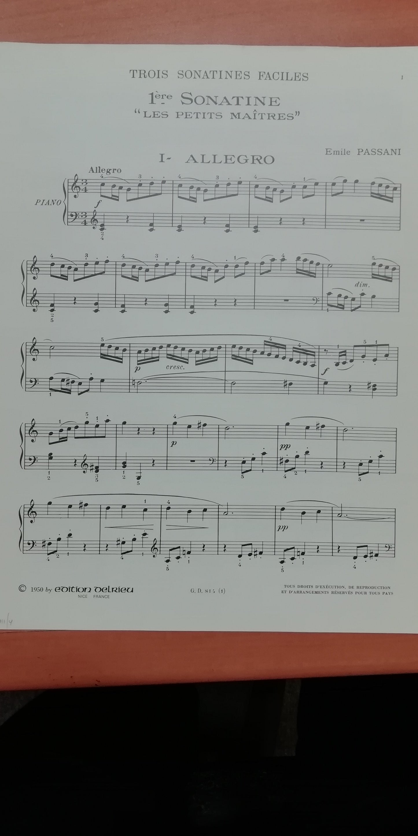 Emile passani 3 sonatines faciles pour piano vol 1 : Les petits maîtres