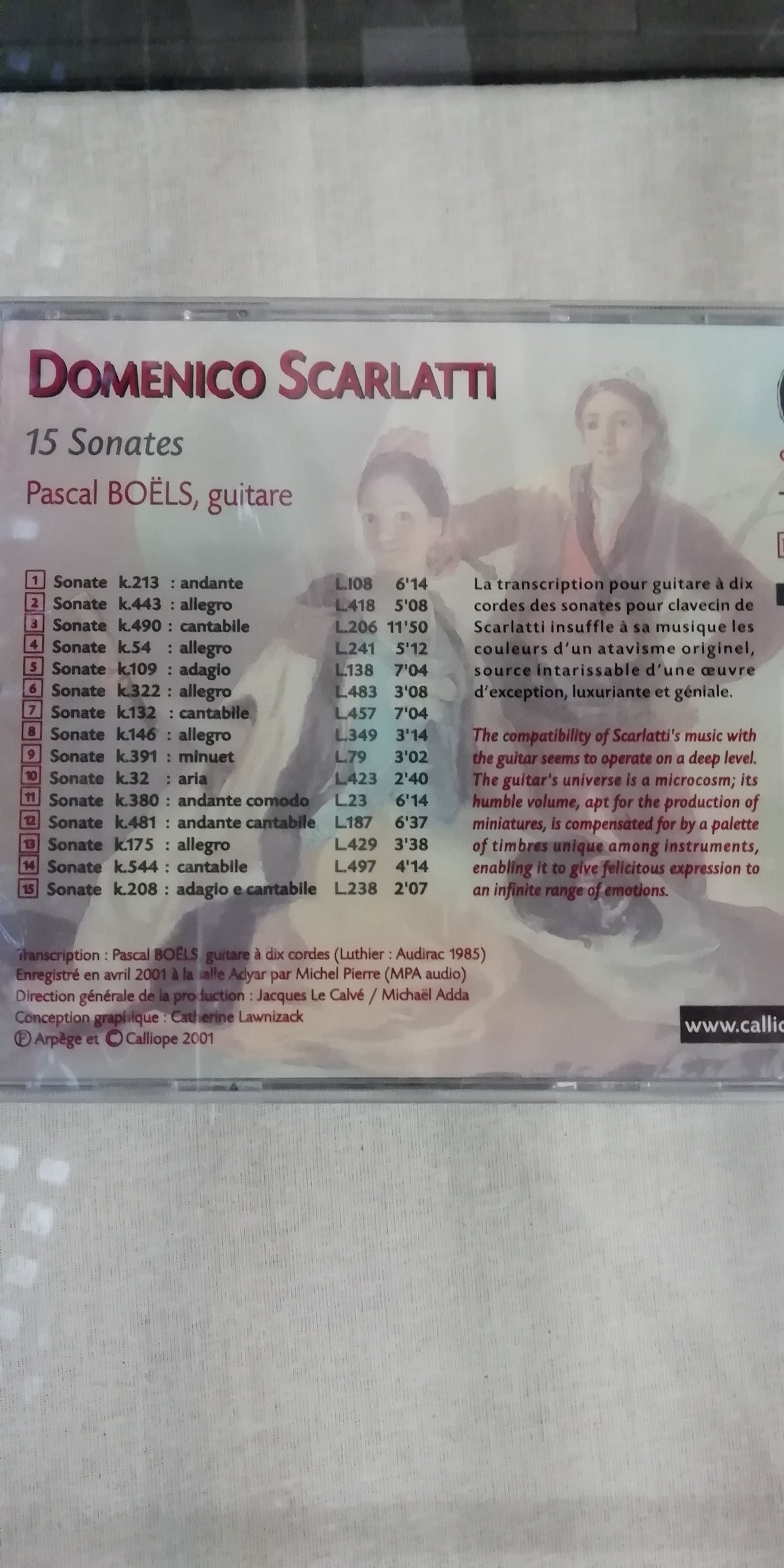 CD Domenico Scarlatti 15 sonates Pascal Boëls guitare à 10 cordes