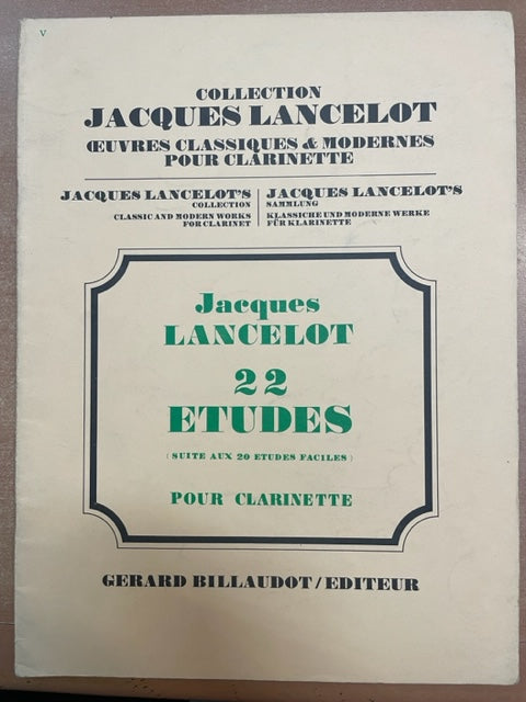 Jacques Lancelot 22 études pour clarinette