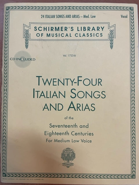 24 Italian Songs and Arias Voix Grave Sans le CD