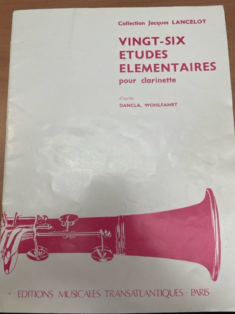 Jacques Lancelot 26 Etudes élémentaires pour clarinette-3000 partitions, livres et vinyles d'occasion  en vente sur notre site internet gastonmusicclub.fr Gaston Music Store