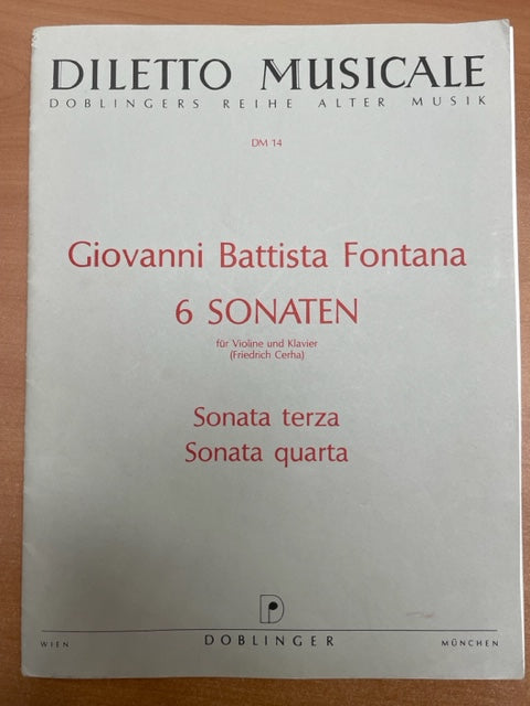 Giovanni Battista Fontana 6 sonaten für Violine und Klavier n° 3 et 4