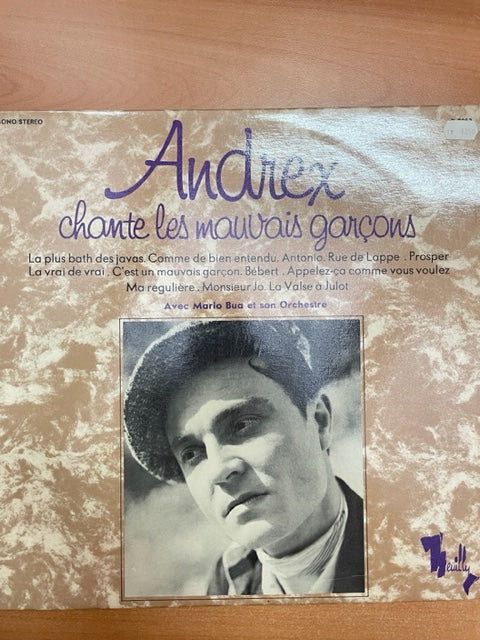 Vinyle Andrex chante les mauvais garçons- 3000 partitions, livres et vinyles d'occasion en vente sur notre site internet gastonmusicclub.fr Gaston Music Store