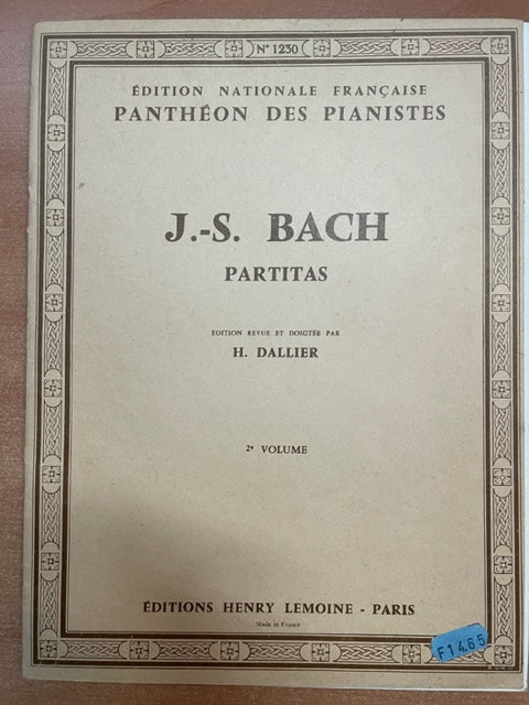 JS Bach Partitas 2e volume partition piano- 3000 partitions, livres et vinyles d'occasion  en vente sur notre site internet gastonmusicclub.fr Gaston Music Store