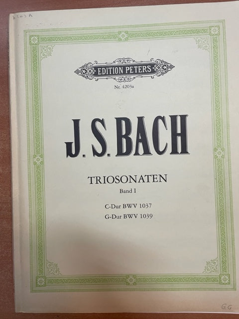 JS Bach Triosonaten band I BWV 1037, BWV 1039 - Accompagnement basse continue