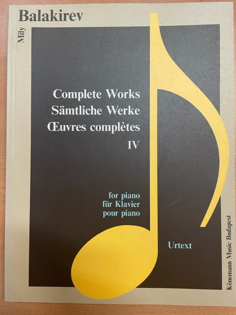 Balakirev Oeuvres complètes pour piano volume 4