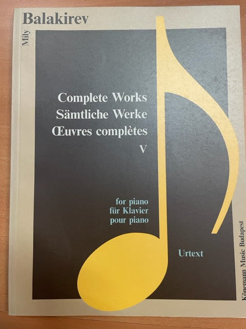 Balakirev Oeuvres complètes pour piano volume 5