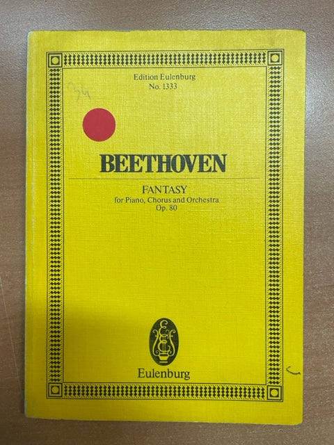 Beethoven Fantasy for piano, chorus and Orchestra opus 80- 3000 partitions, livres et vinyles d'occasion en vente sur notre site internet gastonmusicclub.fr Gaston Music Store