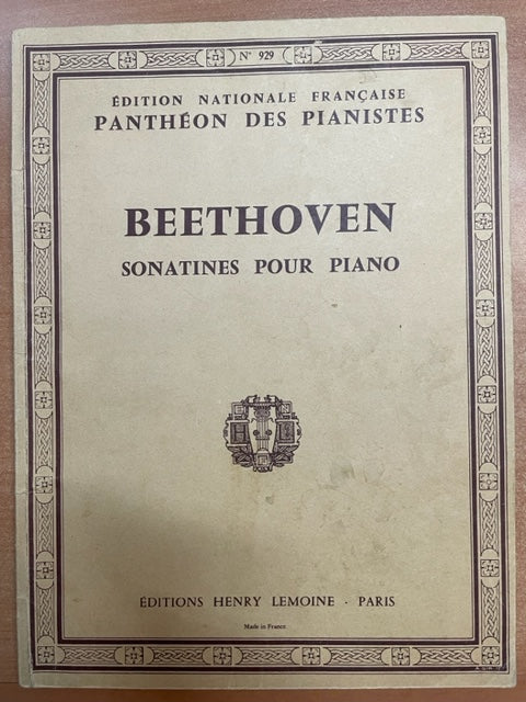 Beethoven 6 sonatines pour piano - 3000 partitions, livres et vinyles d'occasion en vente sur notre site internet gastonmusicclub.fr Gaston Music Store