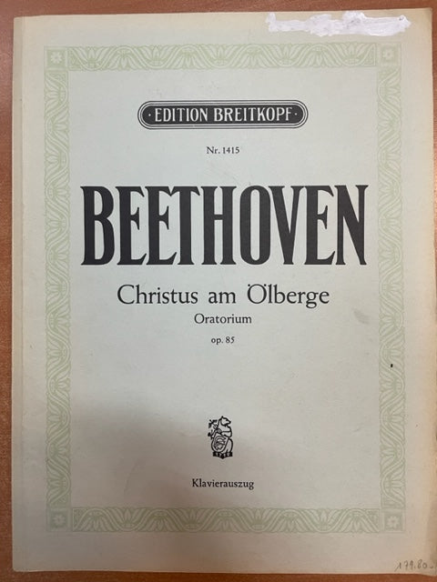 Beethoven Christus am Olberge - Oratorium op.85 pour choeur et piano