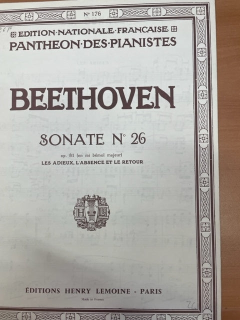 Beethoven Sonate n°26 partition piano