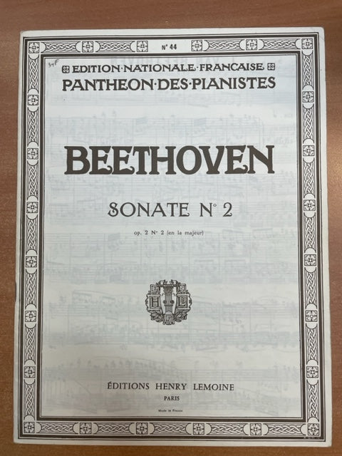 Beethoven Sonate n° 2 opus 2 en la majeur partition piano