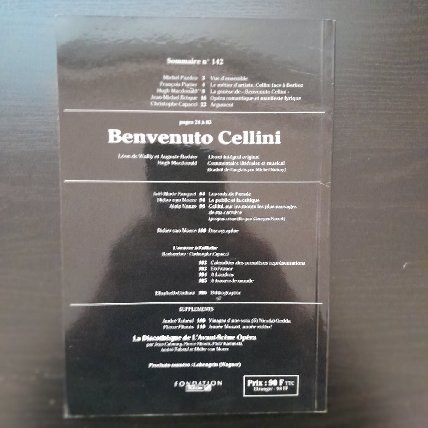 Berlioz revue "Avant-Scène" Opéra n° 142: Benvenuto Cellini
