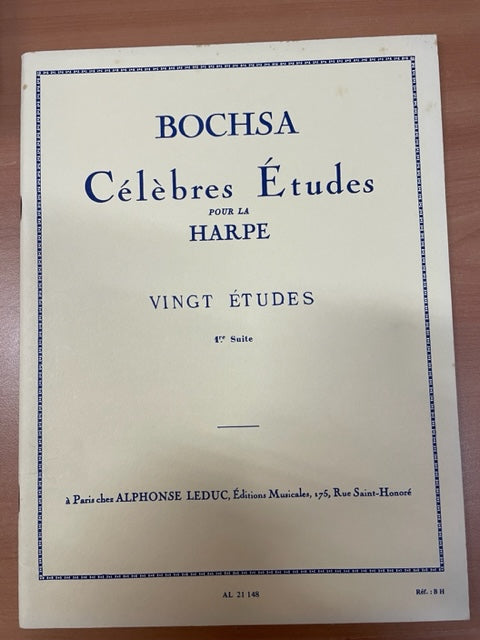 Bochsa 20 études 1er suite pour la harpe -3000 partitions, livres et vinyles d'occasion en vente sur notre site internet gastonmusicclub.fr Gaston Music Store