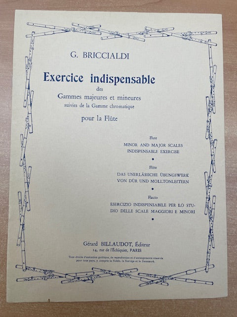 G Briccialdi Exercices indispensables des gammes majeures et mineures pour flute-3000 partitions, livres et vinyles d'occasion en vente sur notre site internet gastonmusicclub.fr Gaston Music Store