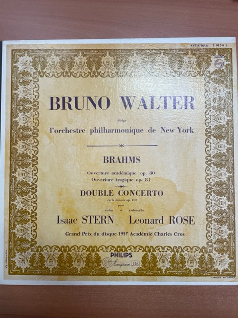 Vinyle Bruno Walter Brahms double concerto Isaac Stern et Leonard Rose