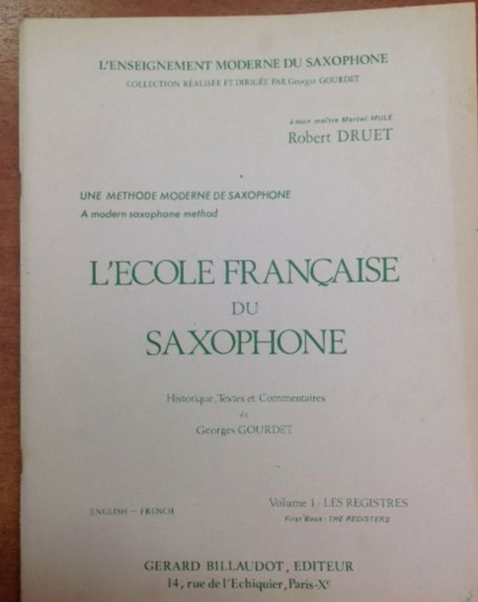 L'école française du saxophone volume 1: Les registres